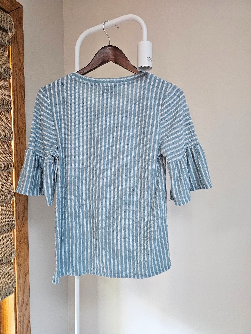 W5 Striped Ruffle Sleeve Top - Picture 2 of 2